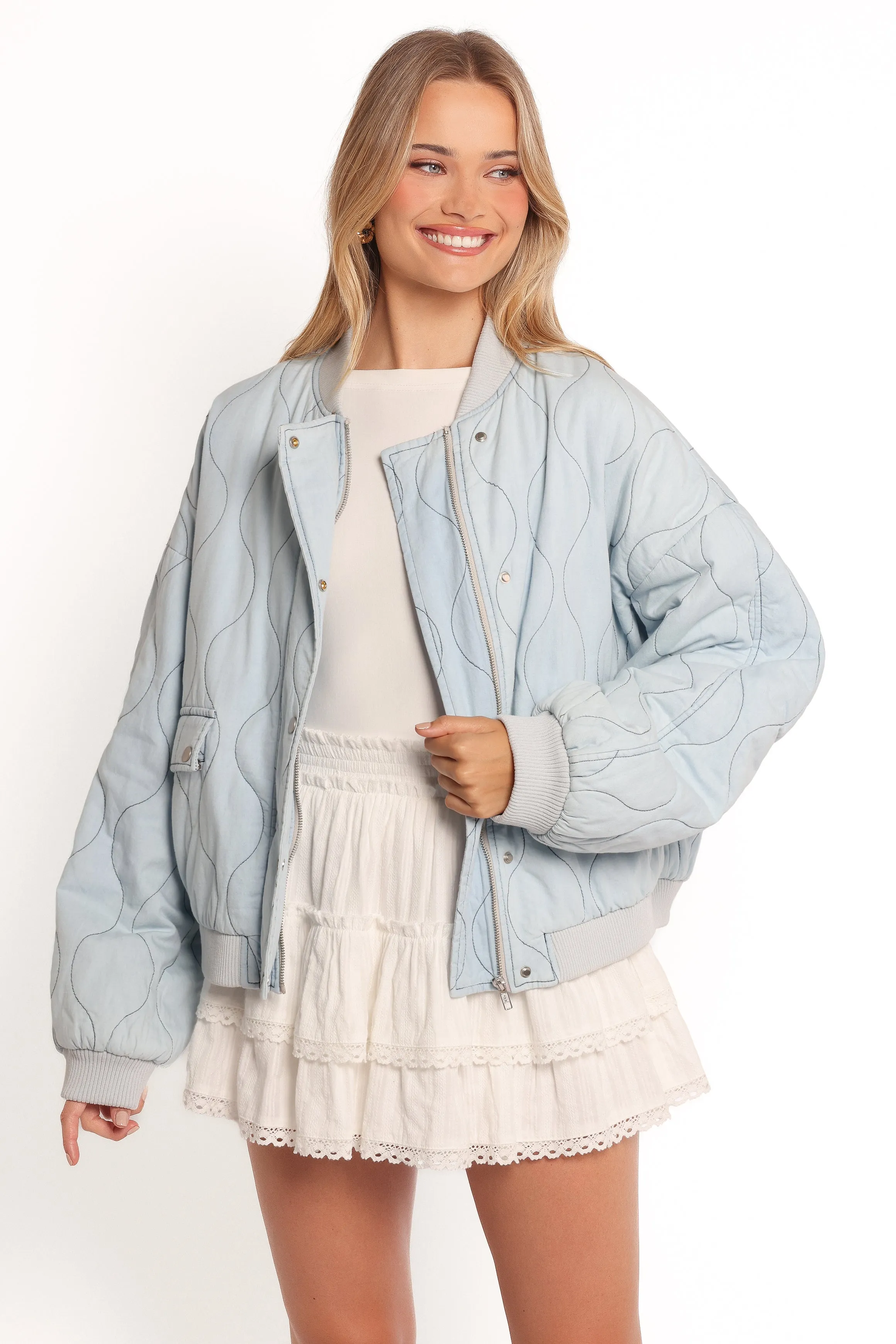 Keah Quilted Jacket - Blue