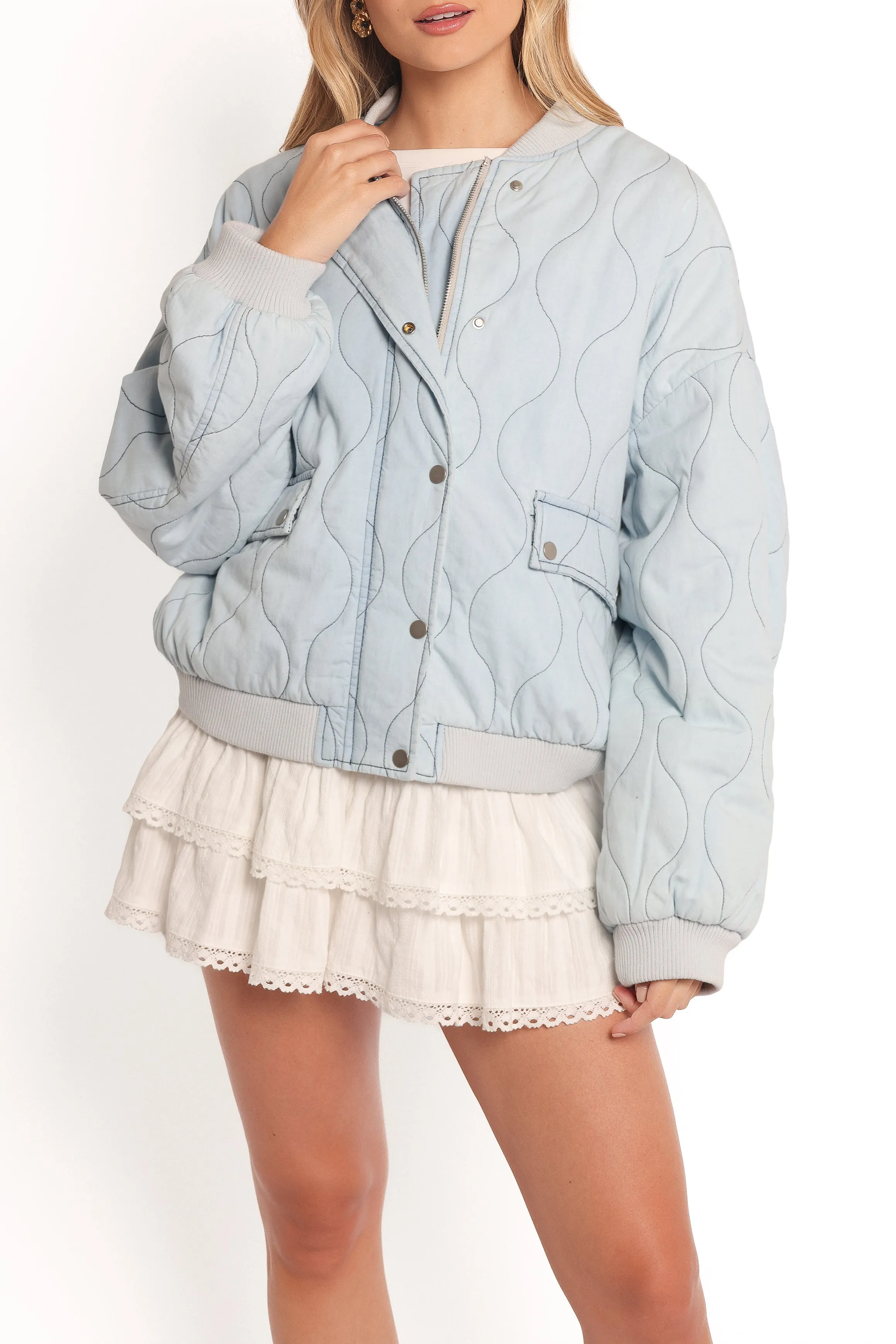 Keah Quilted Jacket - Blue