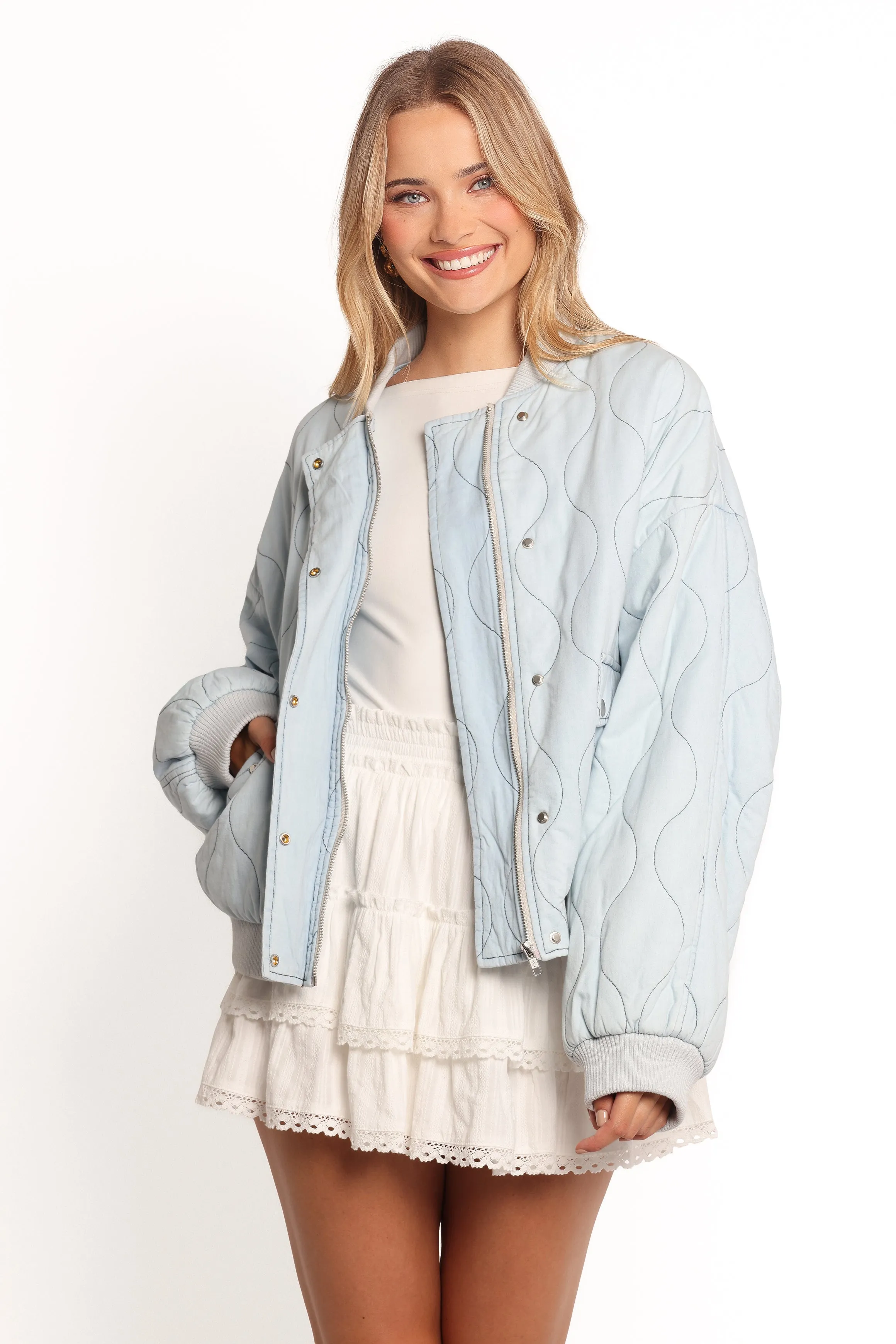 Keah Quilted Jacket - Blue