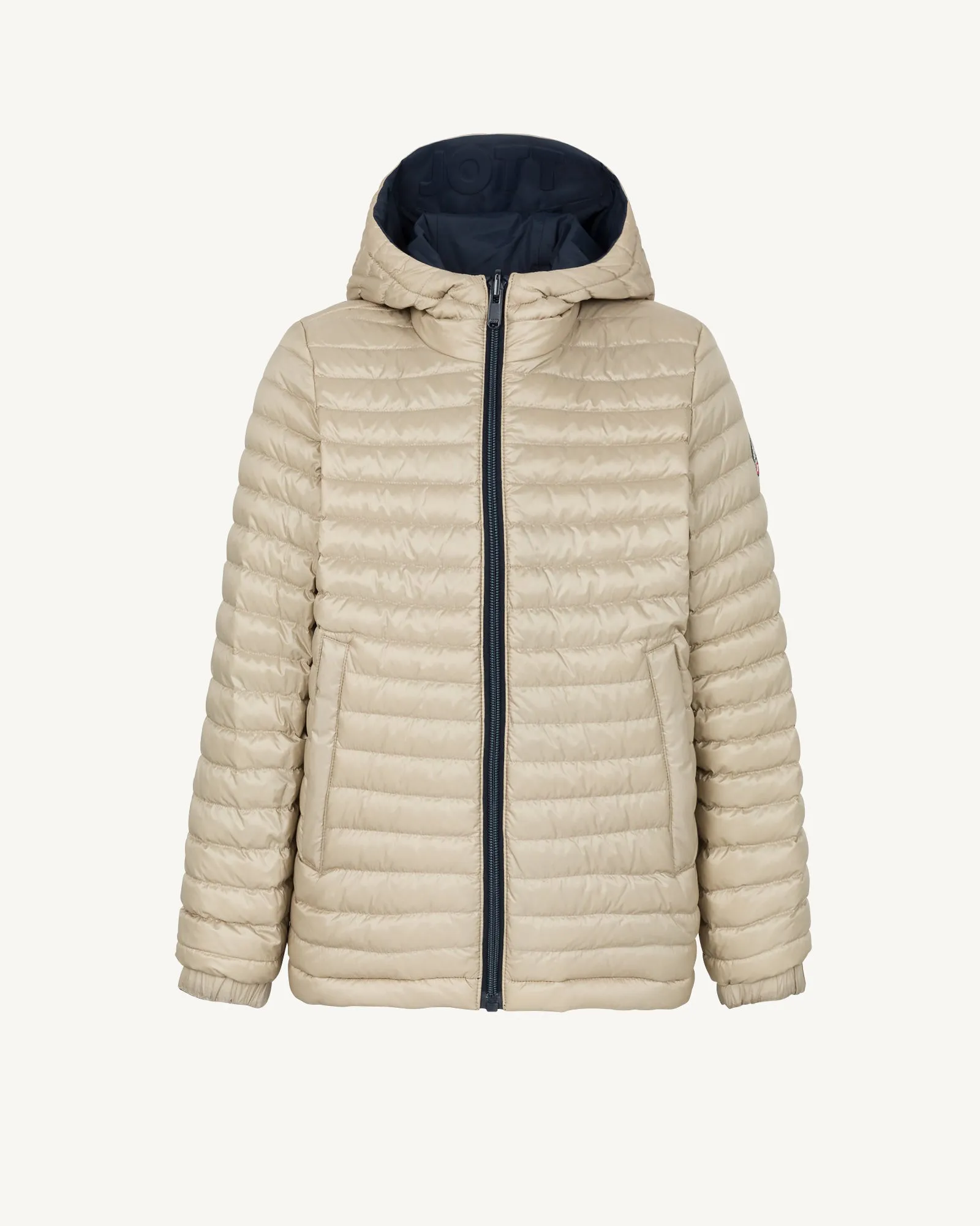 Kyoto 2.0 Ultralight kids' reversible hooded winter jacket Navy/Beige