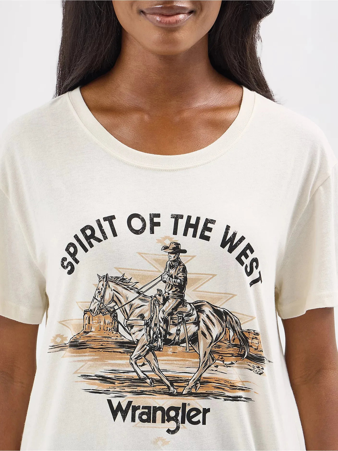 Ladies Wrangler Western Graphic Boyfriend Tee - 112354363