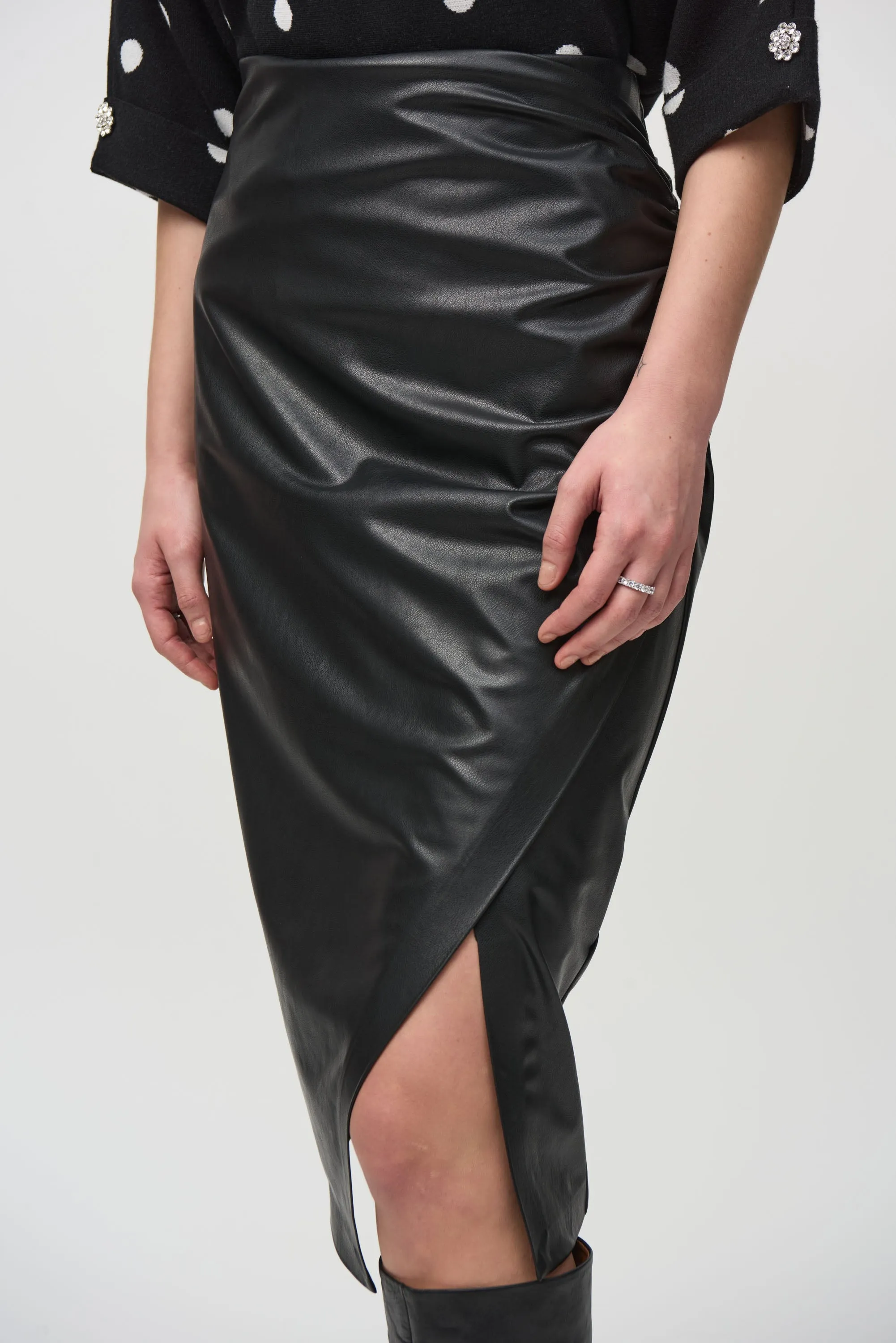 Leatherette Pull-On Pencil Skirt