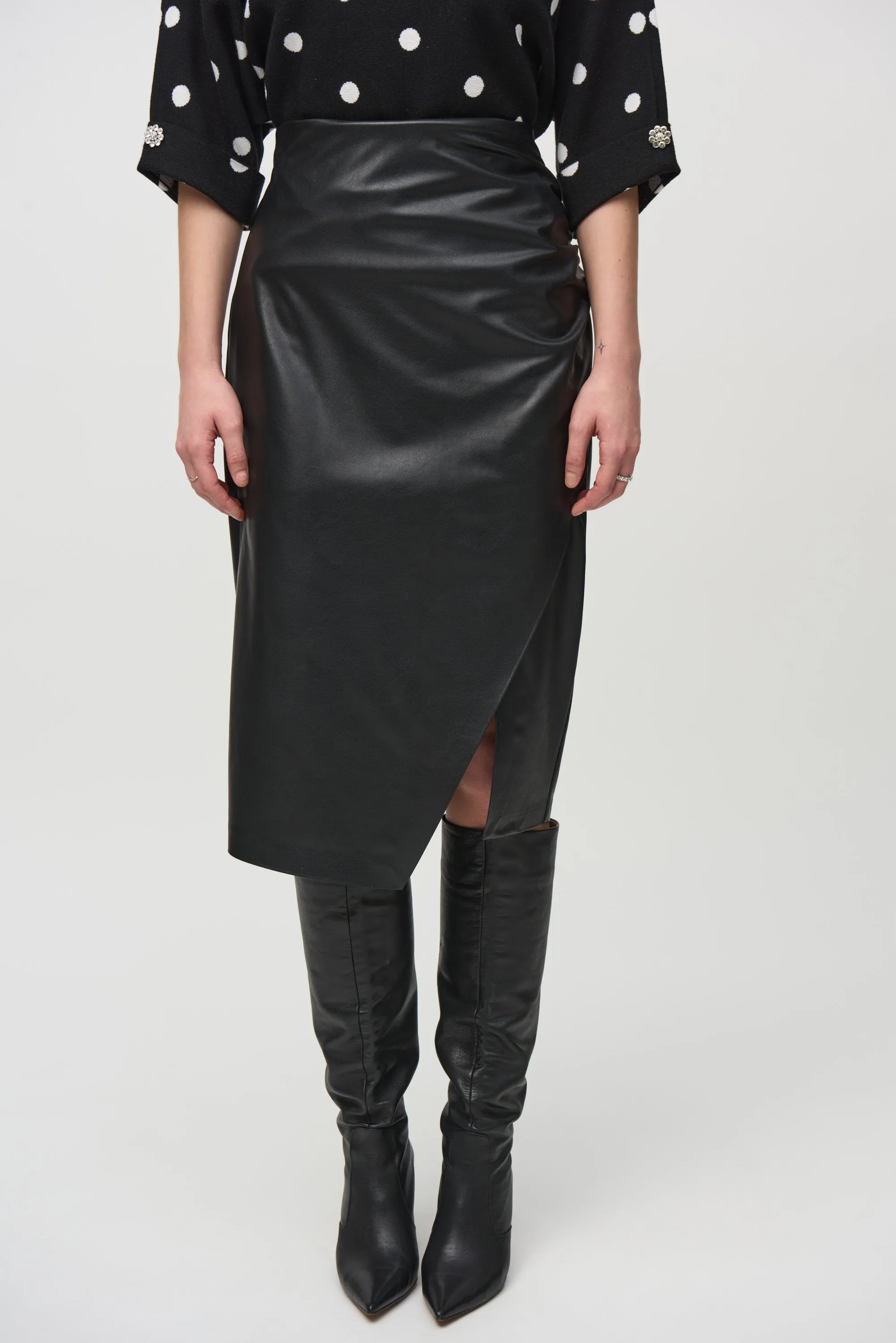 Leatherette Pull-On Pencil Skirt