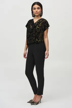 LEOPARD VELVET TOP JUMPSUIT