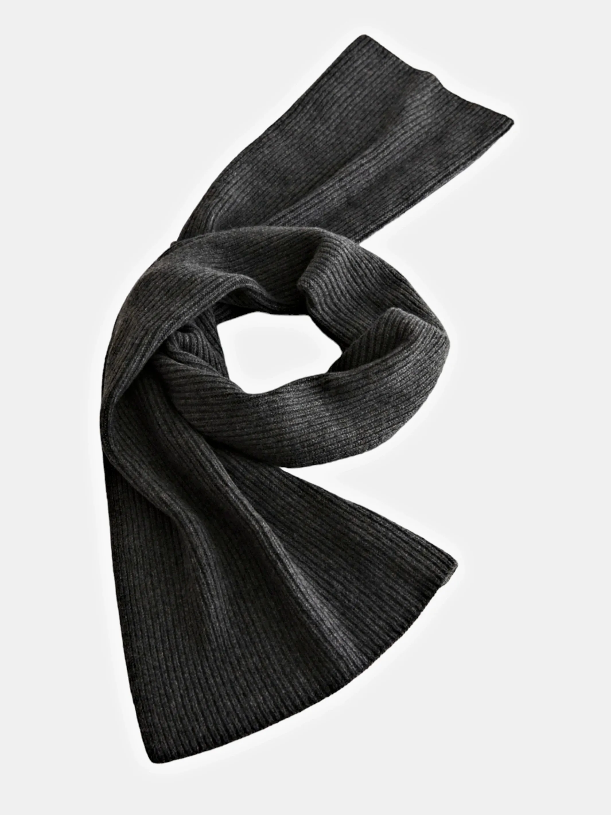 Long Cashmere Scarf Anthracite