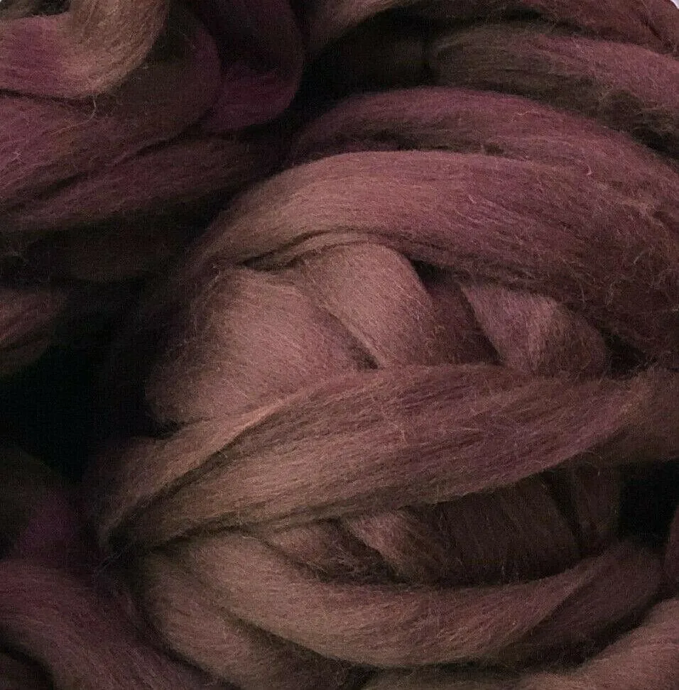 Luxurious Dark Brown Wool Roving