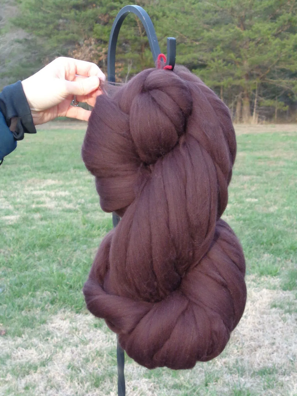 Luxurious Dark Brown Wool Roving