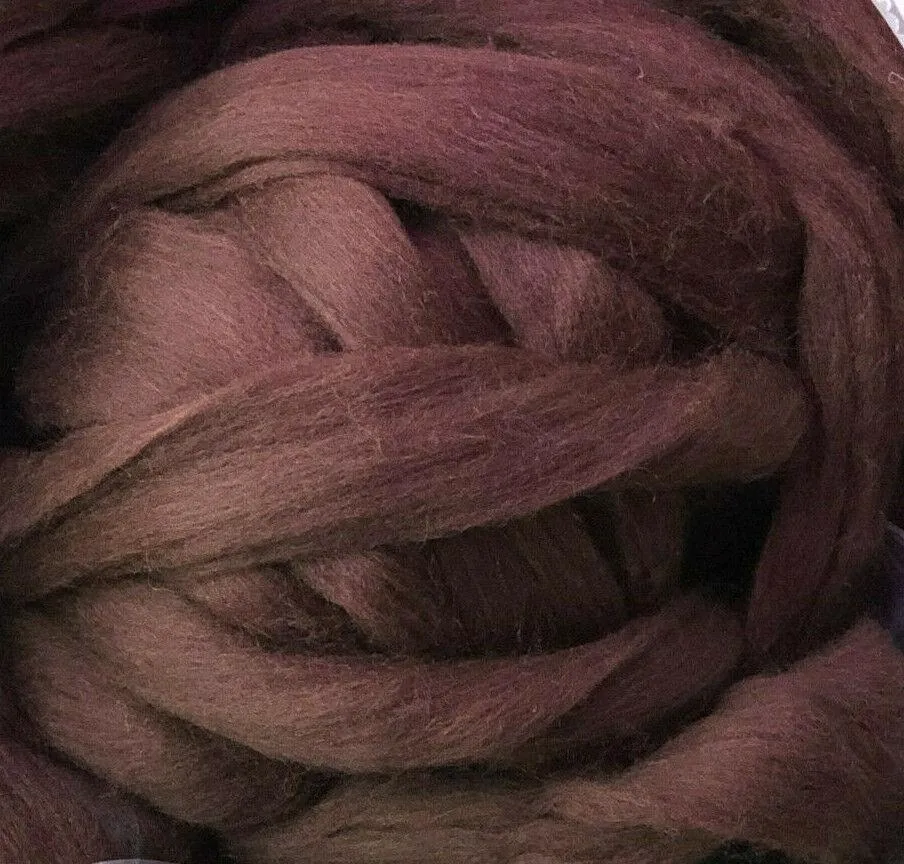 Luxurious Dark Brown Wool Roving