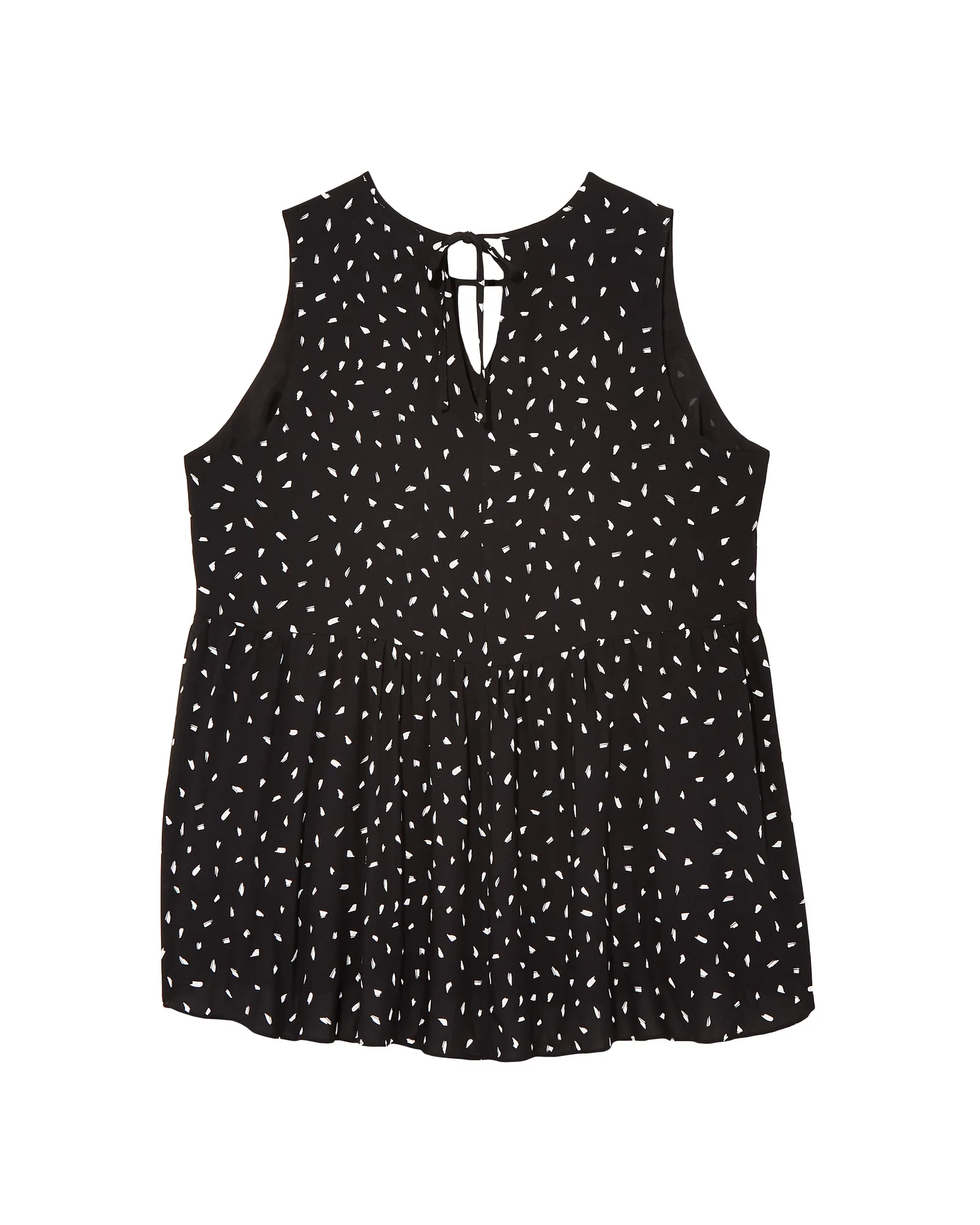 Maddy Keyhole Sleeveless Blouse | Black / White