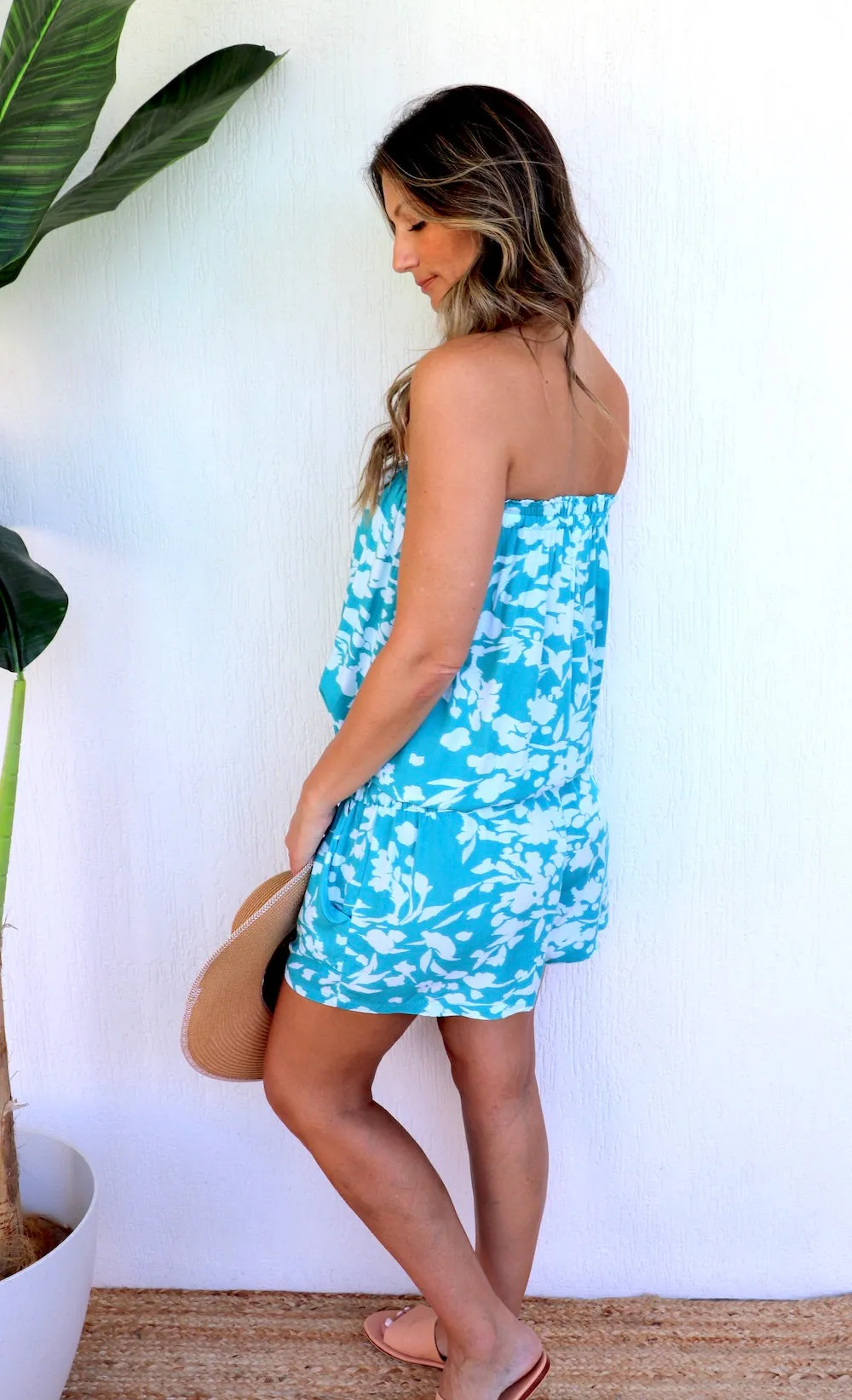 Maldives Short Jumpsuit In Promise Land Aqua