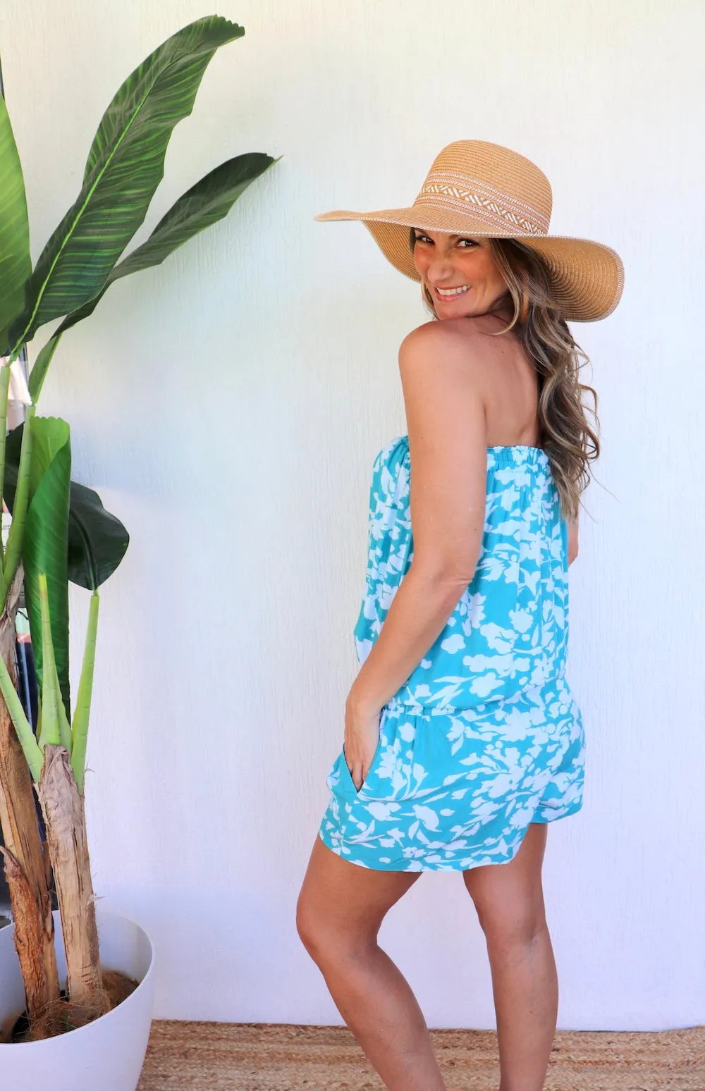 Maldives Short Jumpsuit In Promise Land Aqua