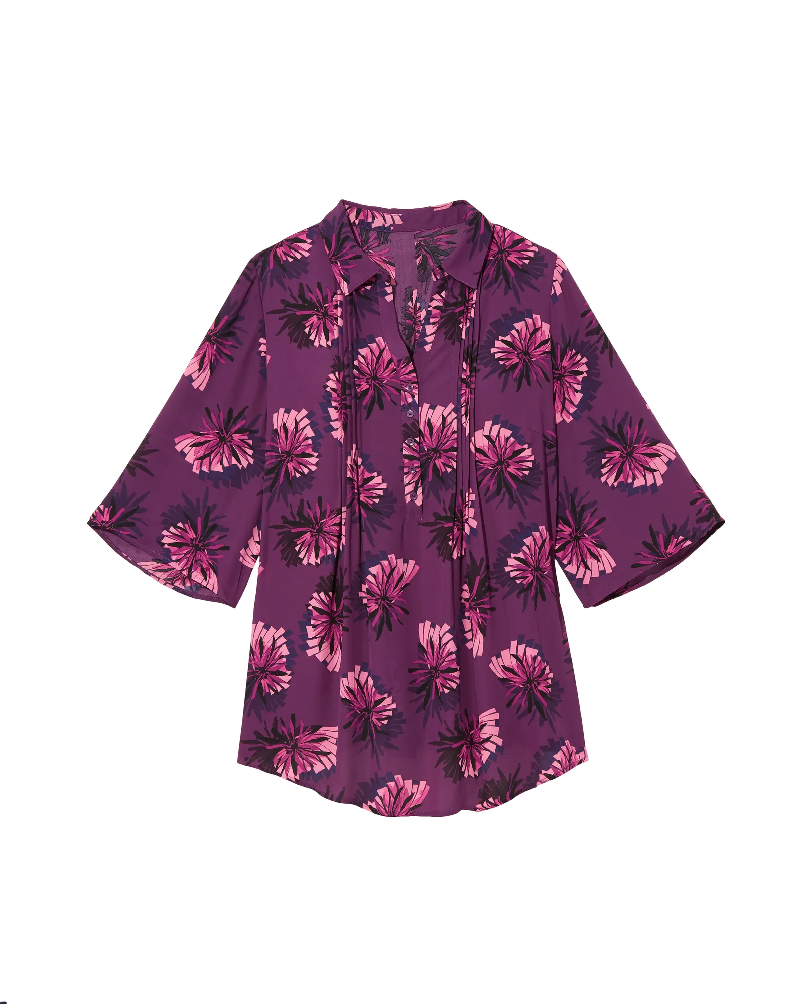 Margaret Pleat Detail Top | Purple / Pink