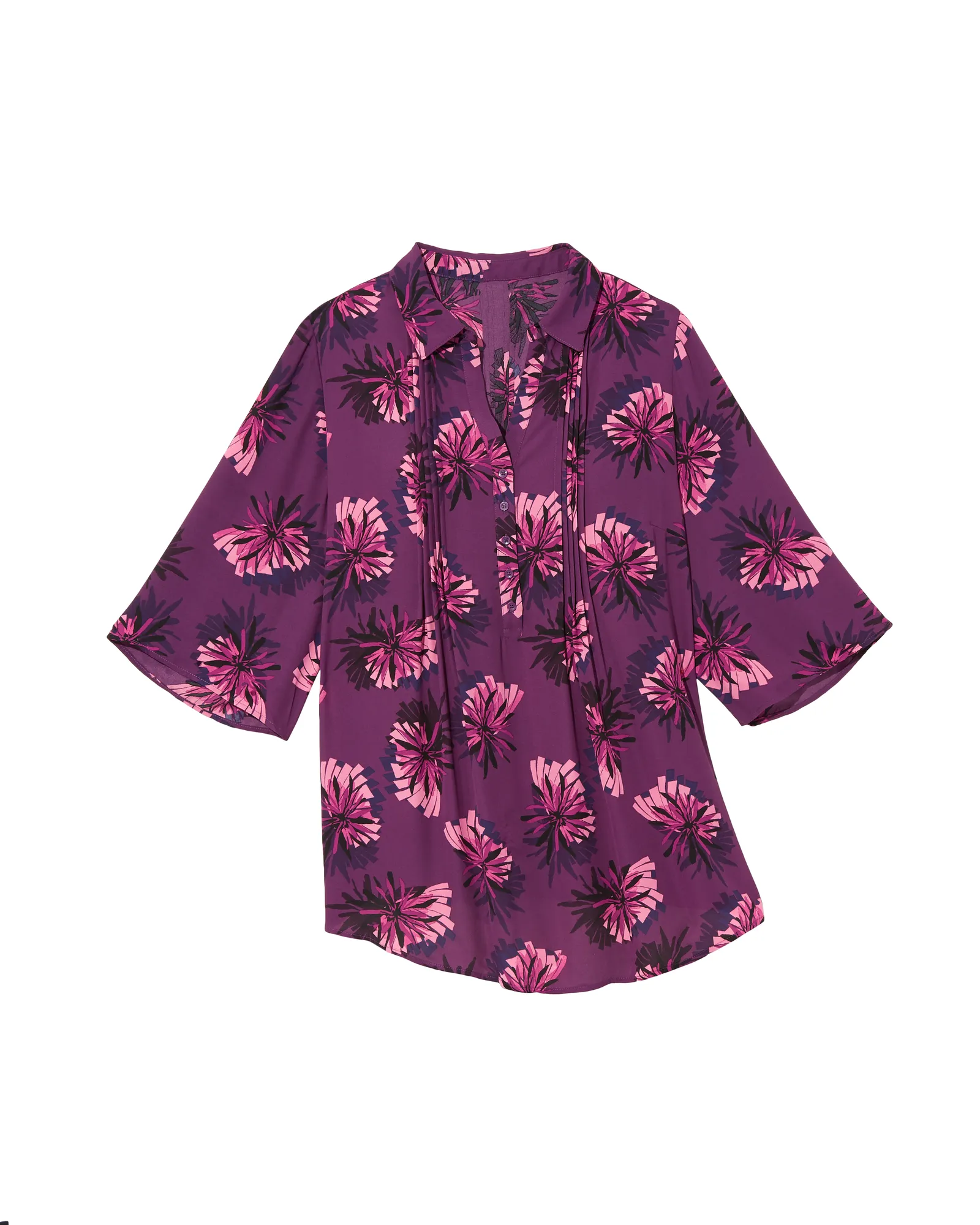 Margaret Pleat Detail Top | Purple / Pink