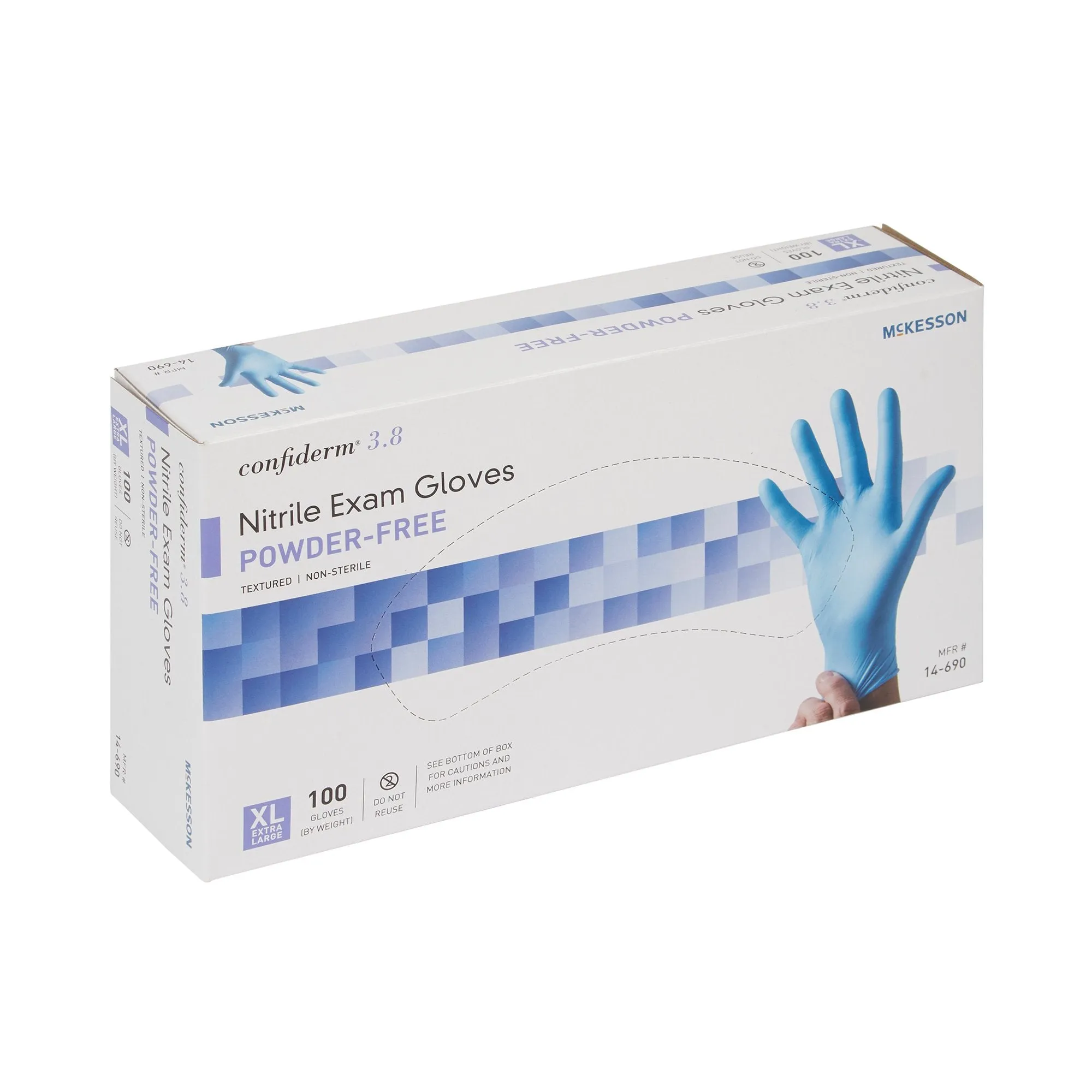 McKesson Confiderm® 3.8 Nitrile Exam Glove, X-Large, Blue