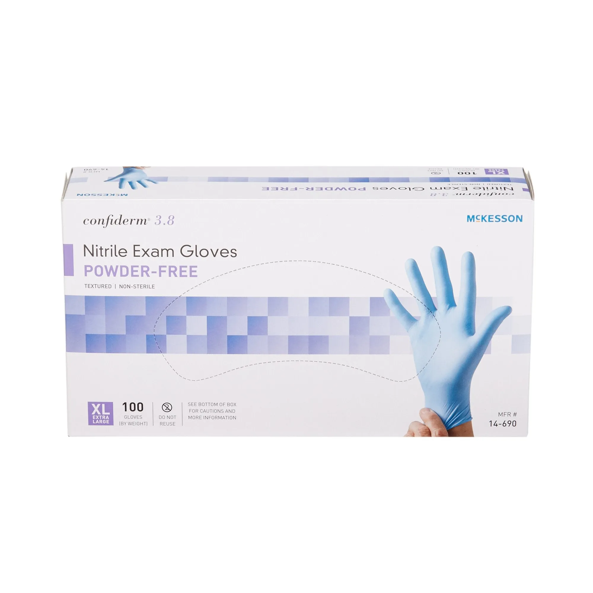 McKesson Confiderm® 3.8 Nitrile Exam Glove, X-Large, Blue