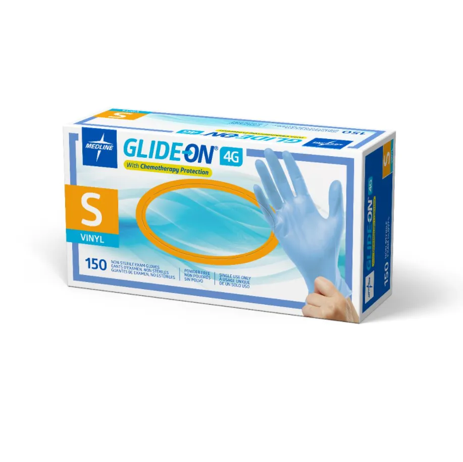 Medline Glide-On 4G Vinyl Exam Gloves with Chemotherapy Protection (150 count)