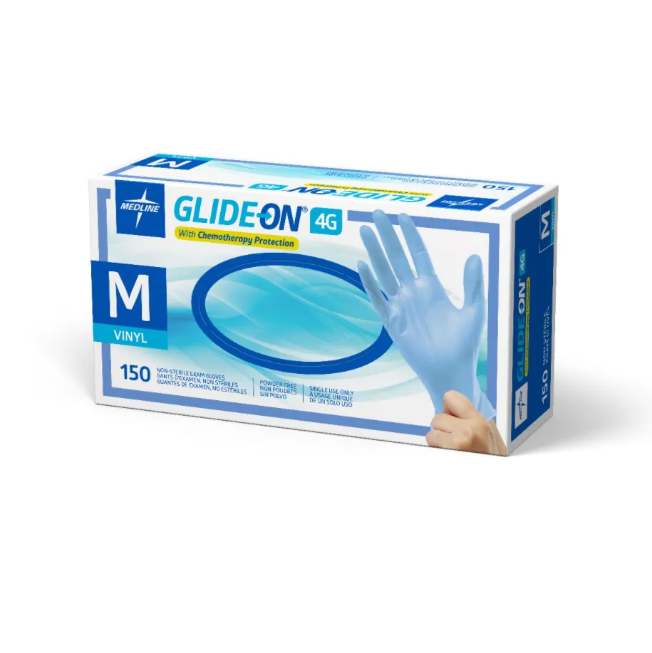 Medline Glide-On 4G Vinyl Exam Gloves with Chemotherapy Protection (150 count)