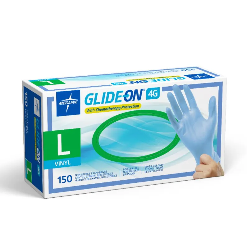 Medline Glide-On 4G Vinyl Exam Gloves with Chemotherapy Protection (150 count)