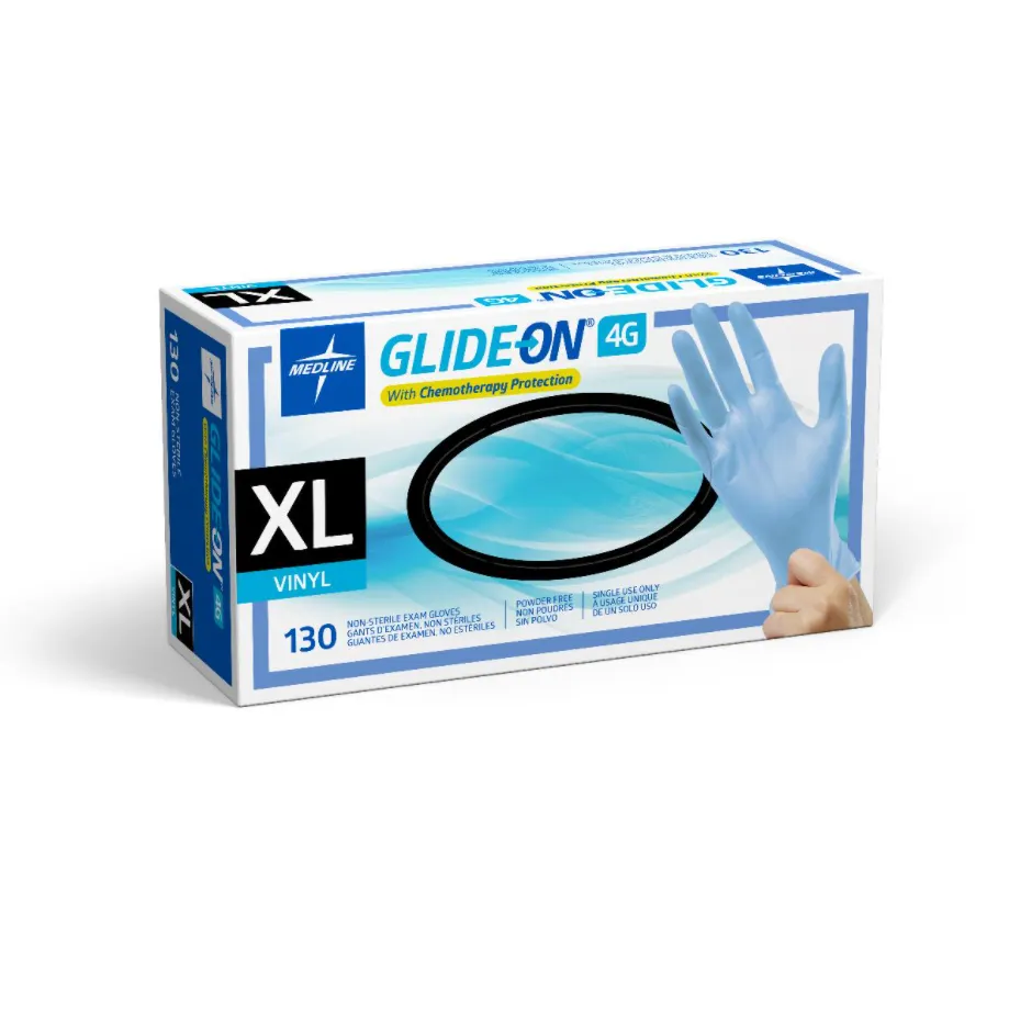 Medline Glide-On 4G Vinyl Exam Gloves with Chemotherapy Protection (150 count)