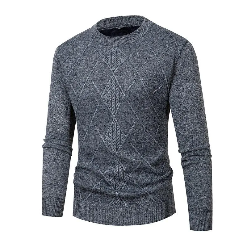 Men's Rhombus Round Neck Solid Color Sweater 00710908YM