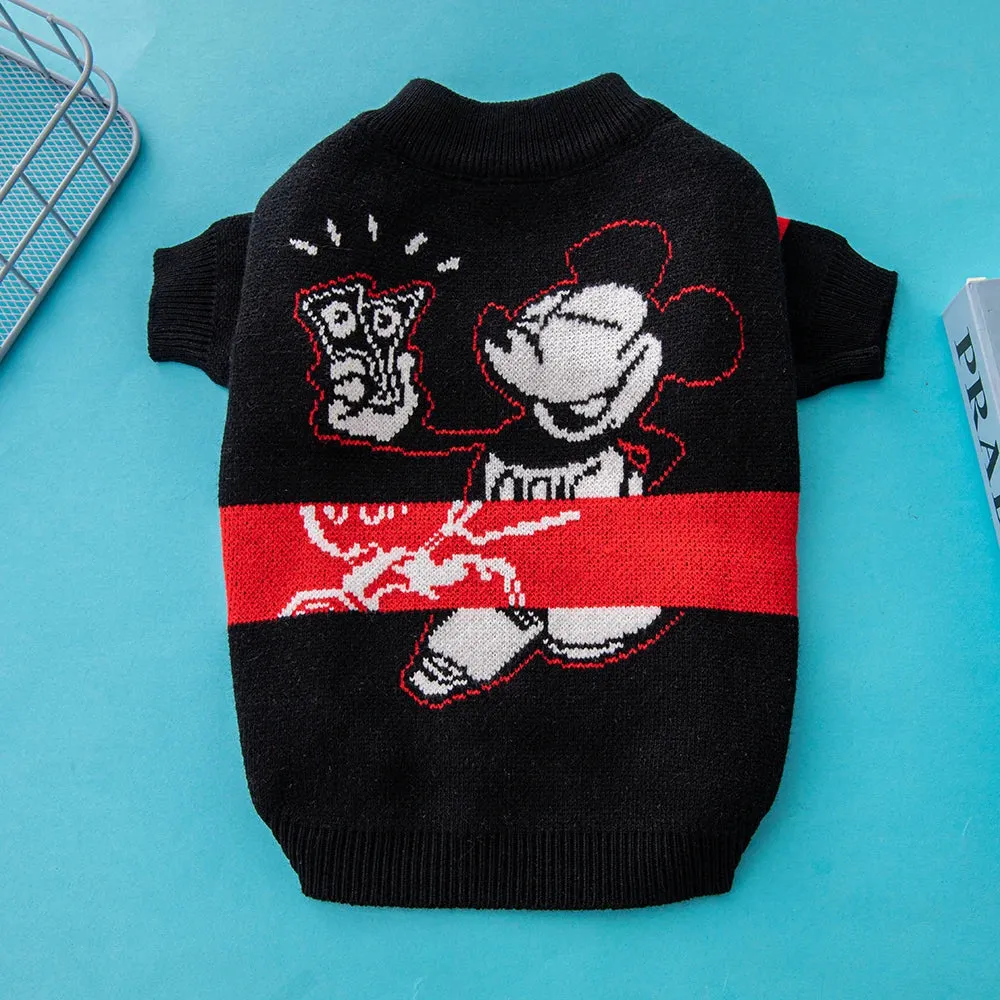 “Mickey Mouse” Pullover Dog Sweater