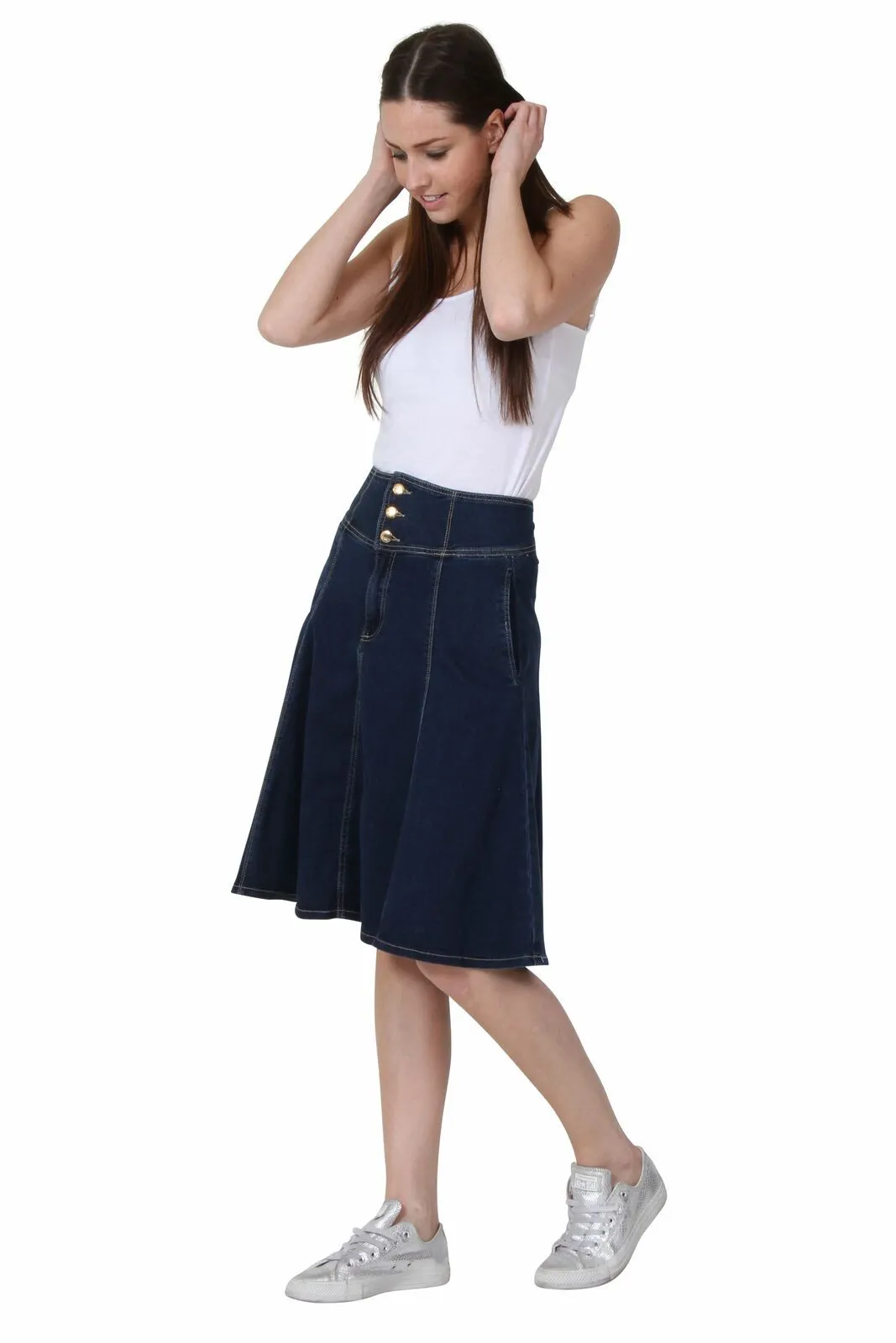 Mid-length Denim Skirt - Size 6 only