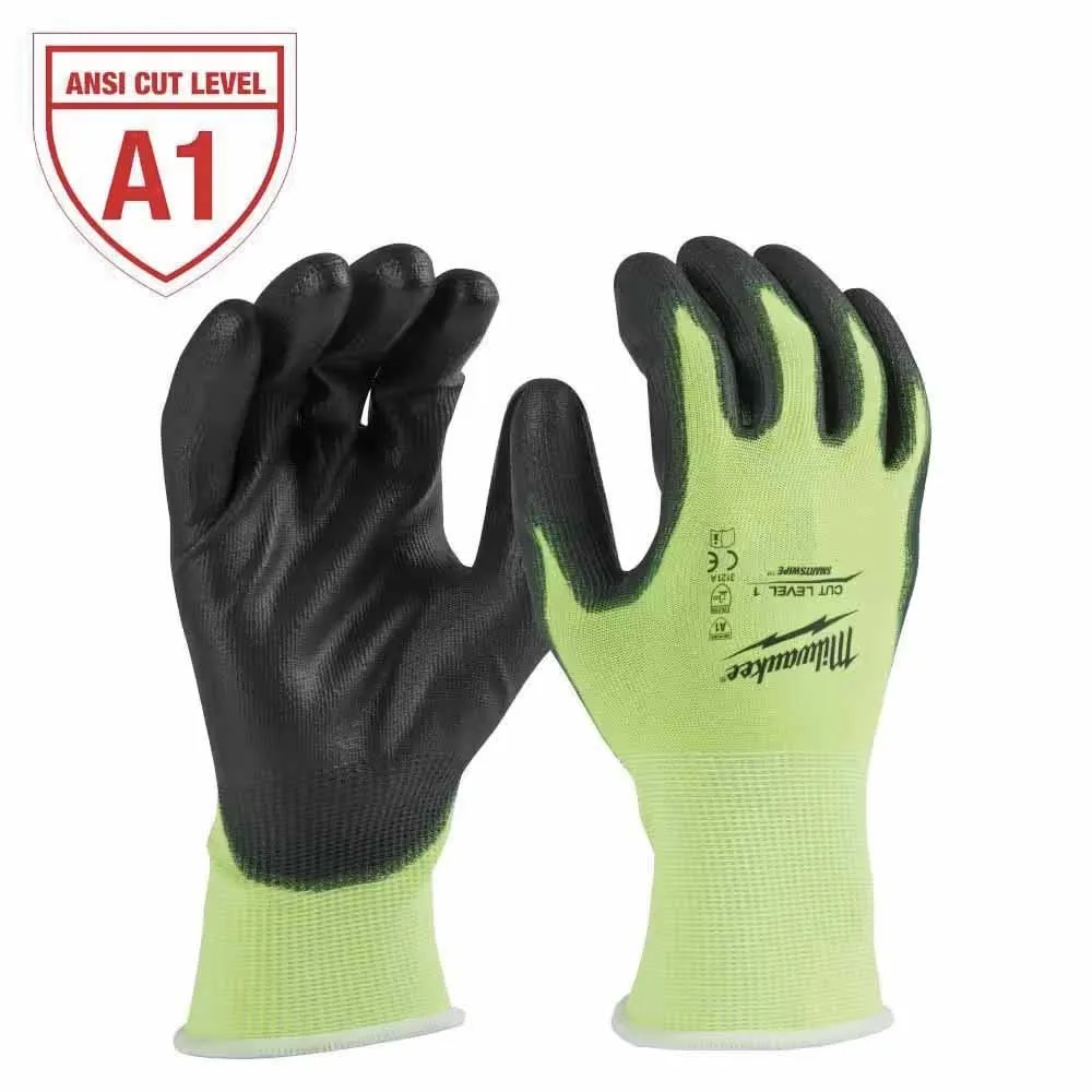 Milwaukee 48-73-8913 High Visibility Cut Level 1 Polyurethane Dipped Gloves - XL