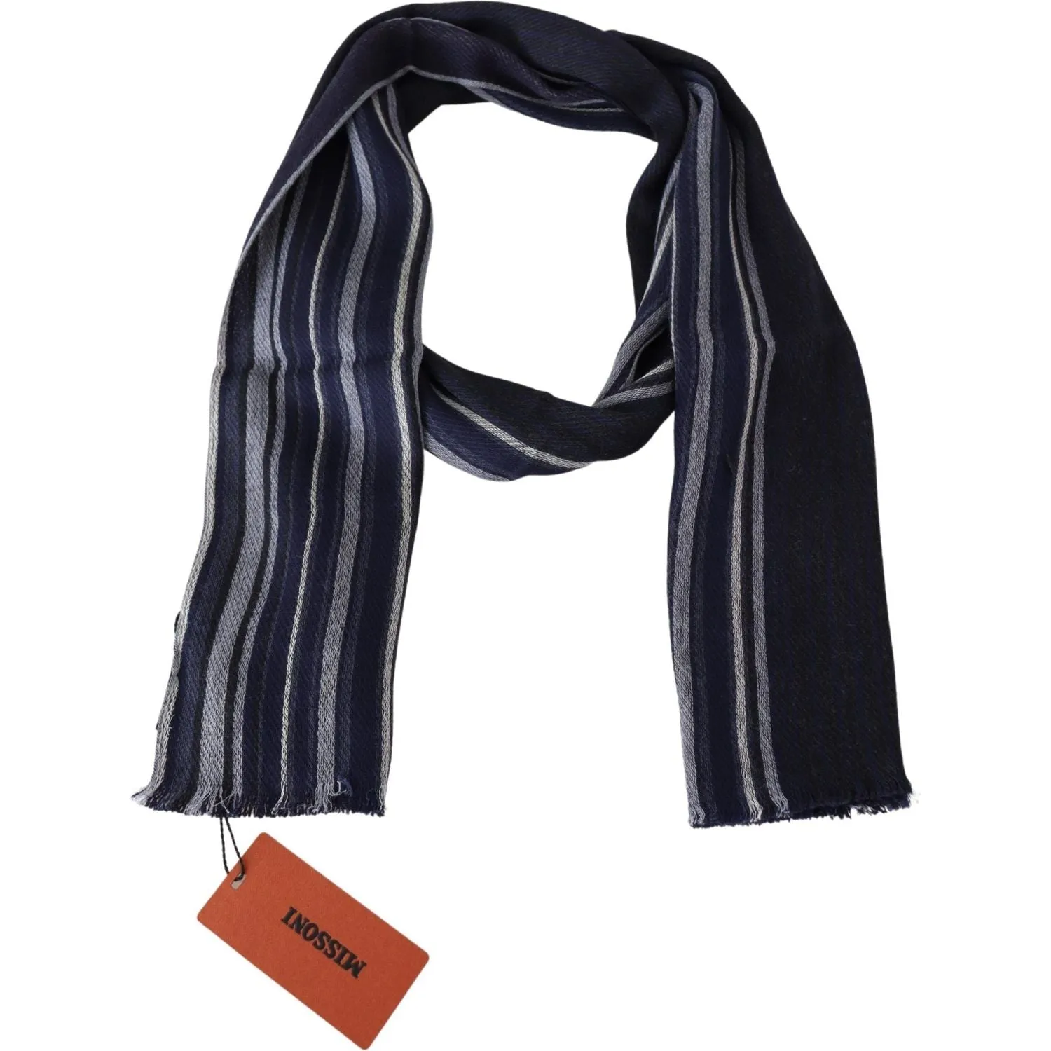 Missoni Chic Multicolor Wool Silk Striped Scarf