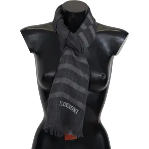 Missoni Elegant Unisex Wool Scarf with Logo Embroidery