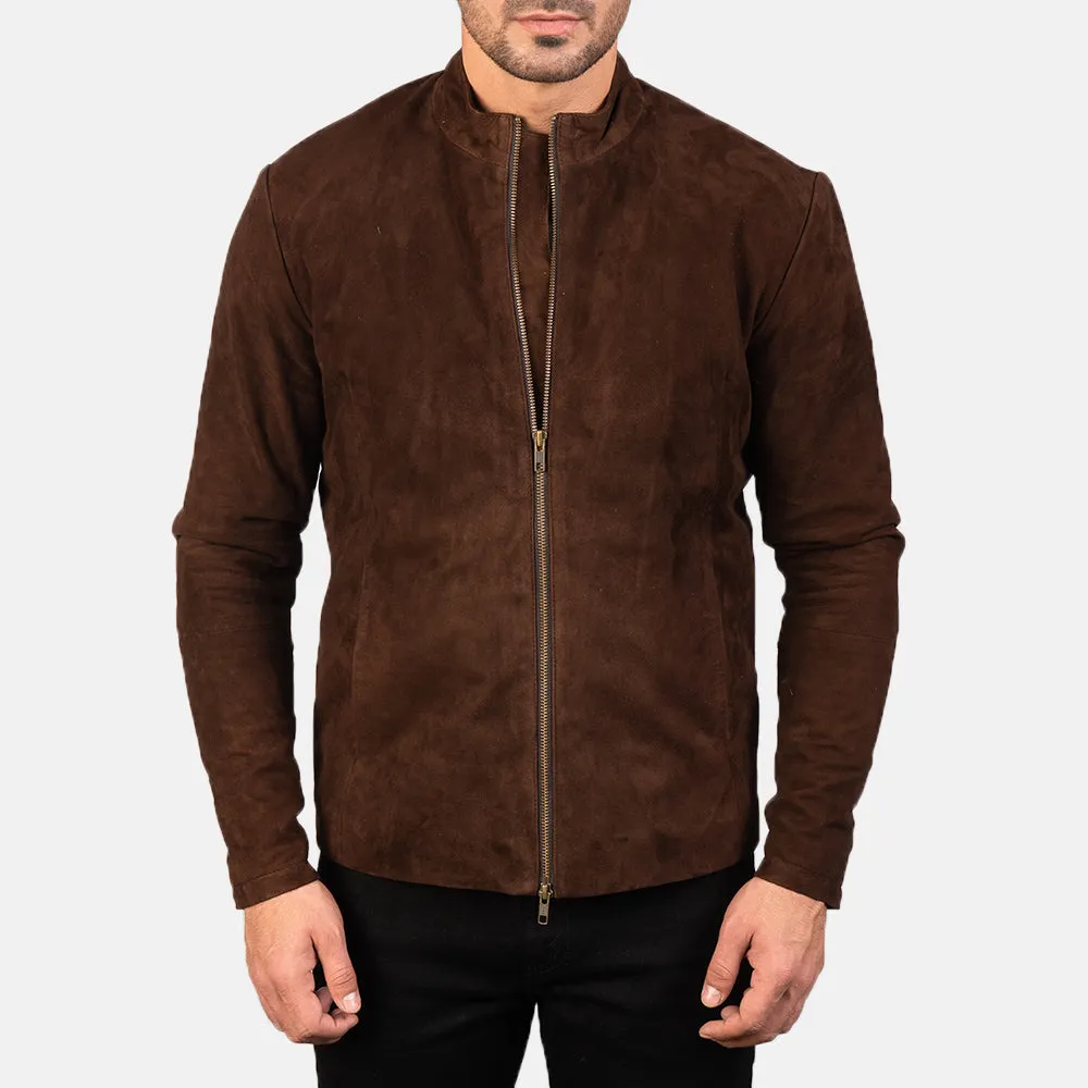 Mocha Suede Biker Jacket