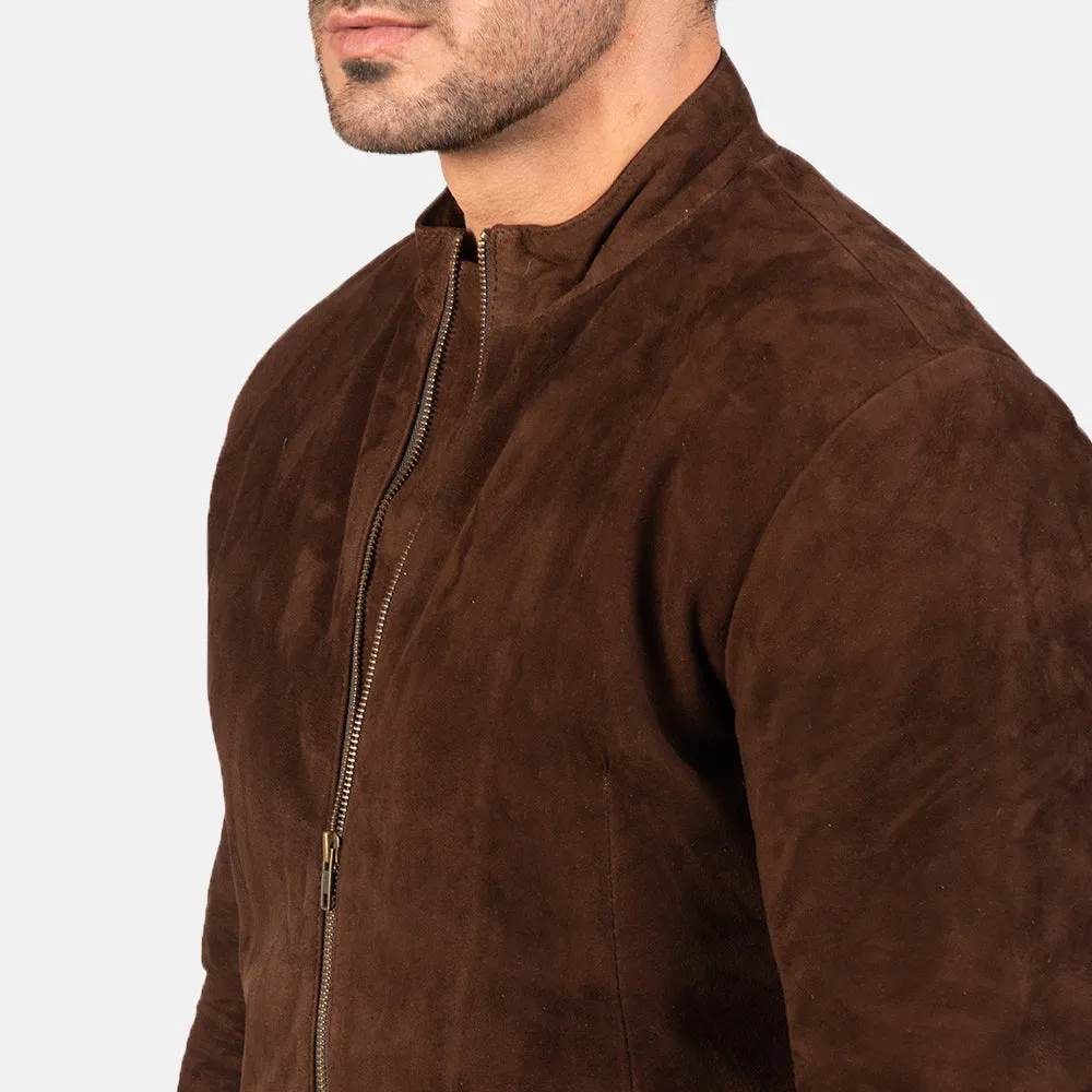 Mocha Suede Biker Jacket