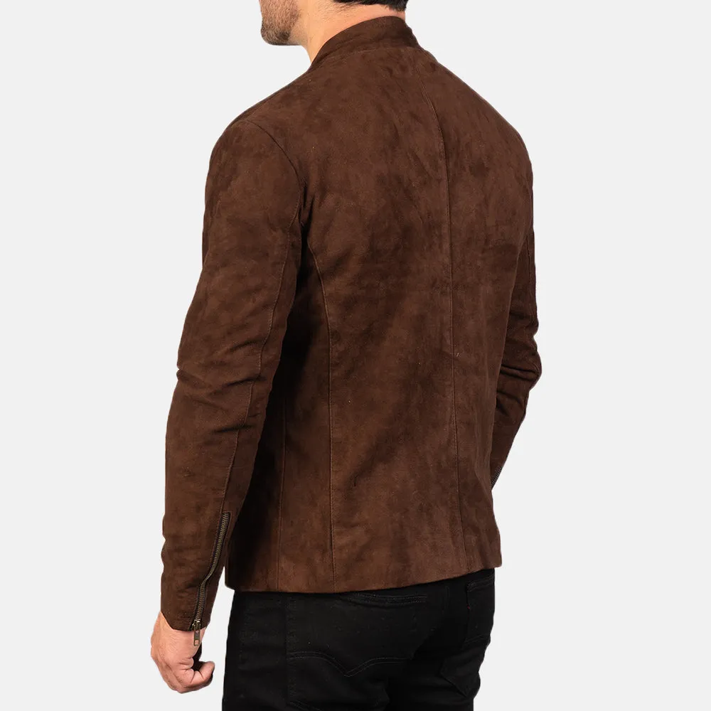 Mocha Suede Biker Jacket