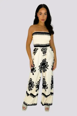 Monochrome Details Boobtube Maxi Dress