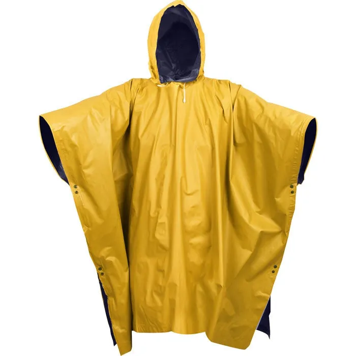 Navy Blue To Yellow - PVC Reversible Wet Weather Rain Poncho