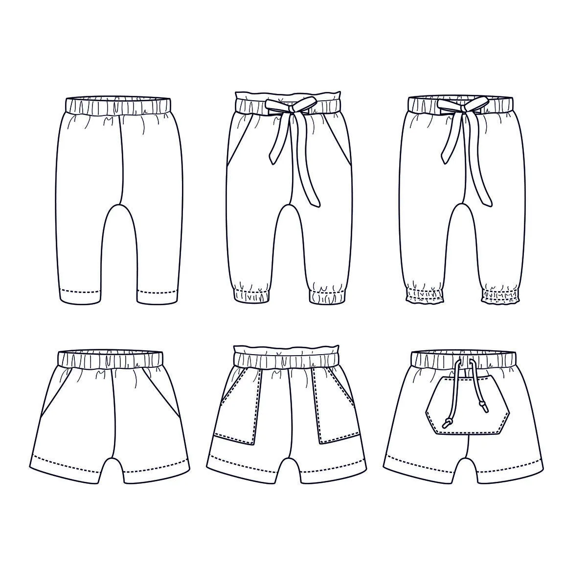 NEW YORK Trousers or shorts - Baby 1M/4Y - PDF Sewing Pattern