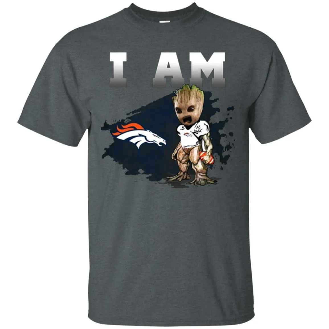 Nfl Denver Broncos I Am Groot T-shirt Men Cotton T-Shirt