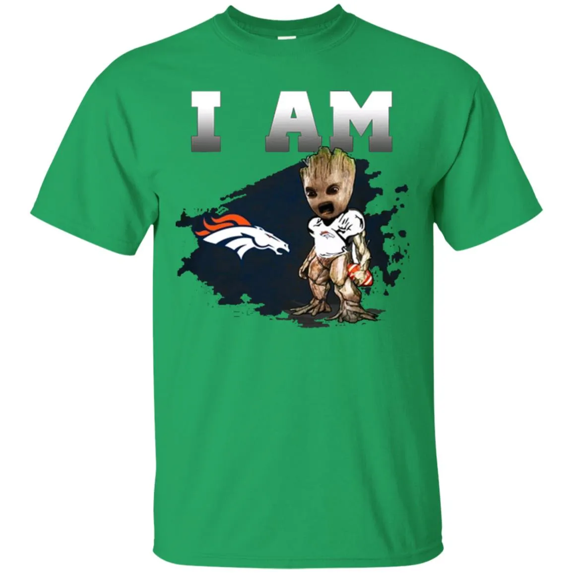 Nfl Denver Broncos I Am Groot T-shirt Men Cotton T-Shirt