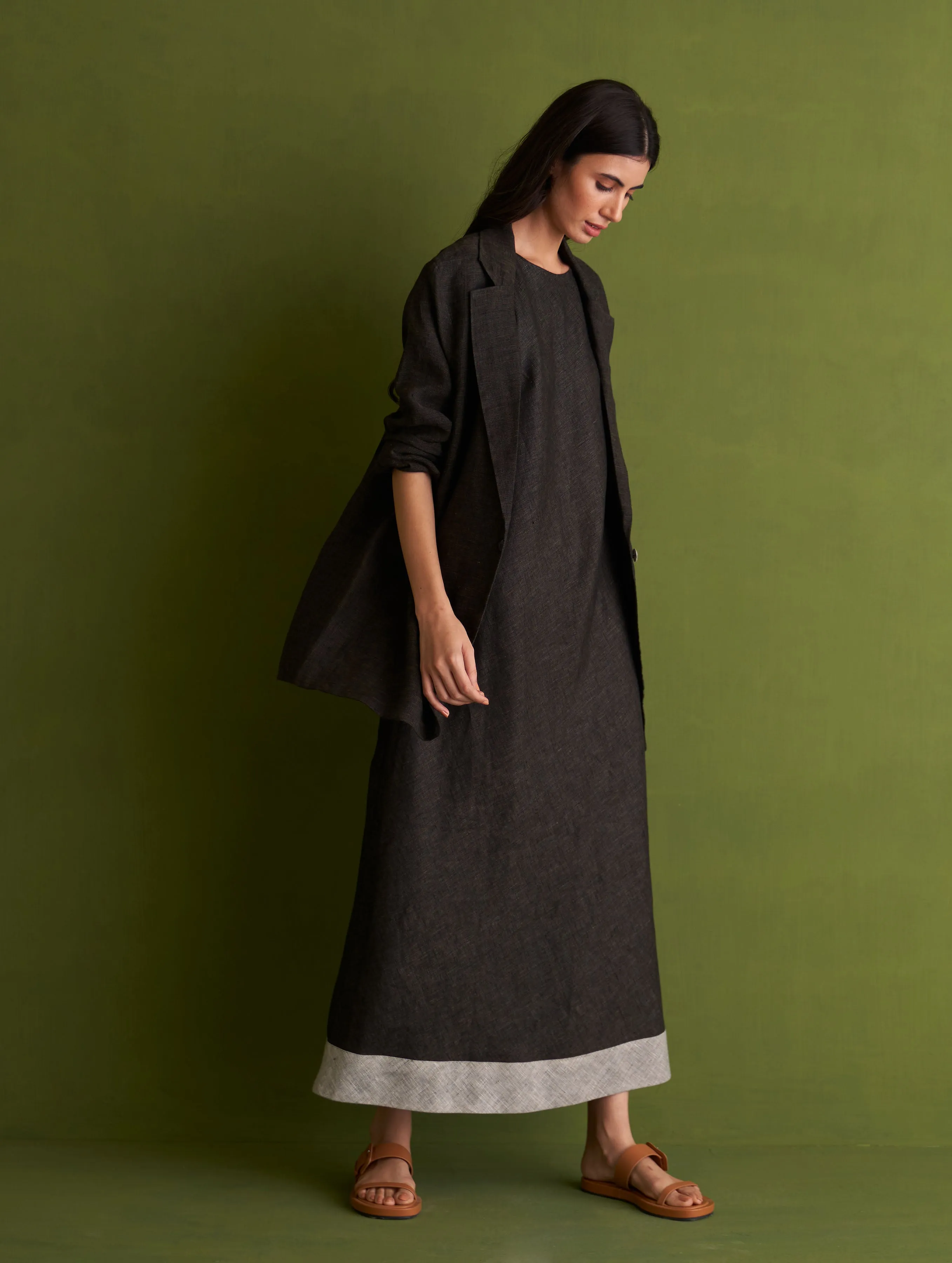 Niza Sleeveless Dress and Jacket - Charcoal