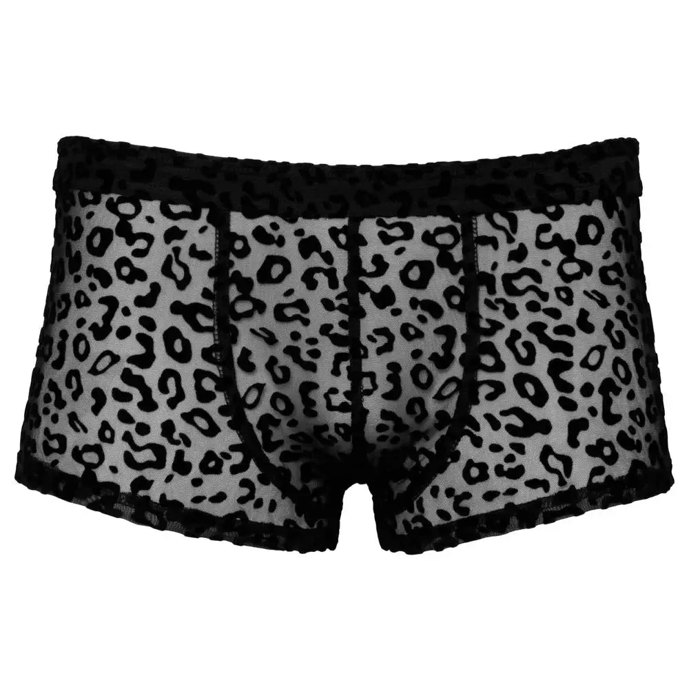 Noir Sheer Animal Print Pants for Him