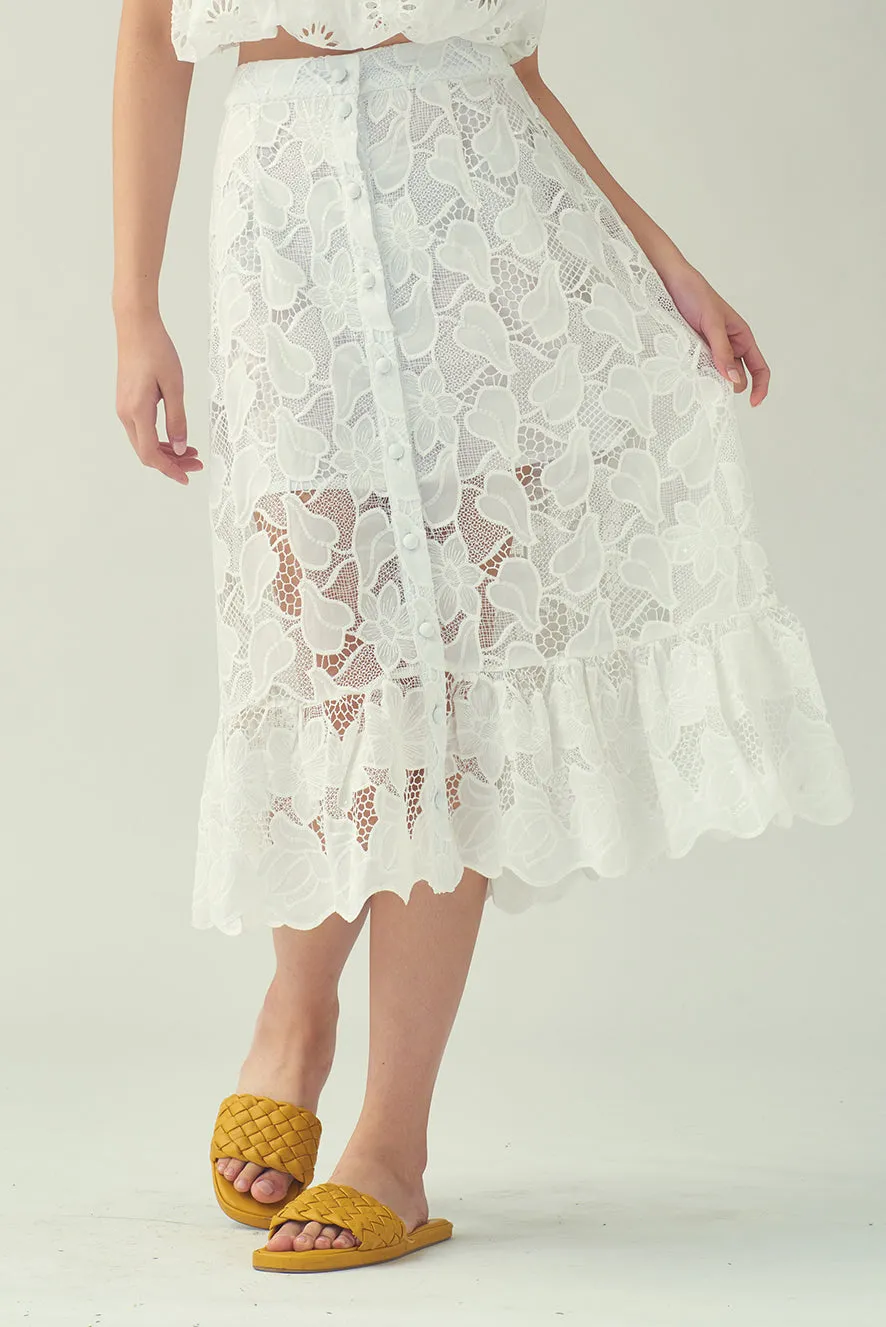 NORMA Gathered Skirt (White)