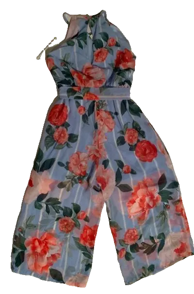 NWT MYMICHELLE GIRLS FLORAL JUMPSUIT (SZS 7-8)