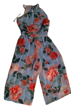 NWT MYMICHELLE GIRLS FLORAL JUMPSUIT (SZS 7-8)