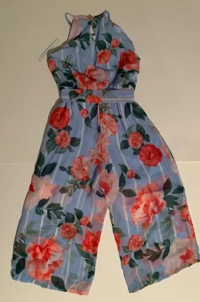 NWT MYMICHELLE GIRLS FLORAL JUMPSUIT (SZS 7-8)