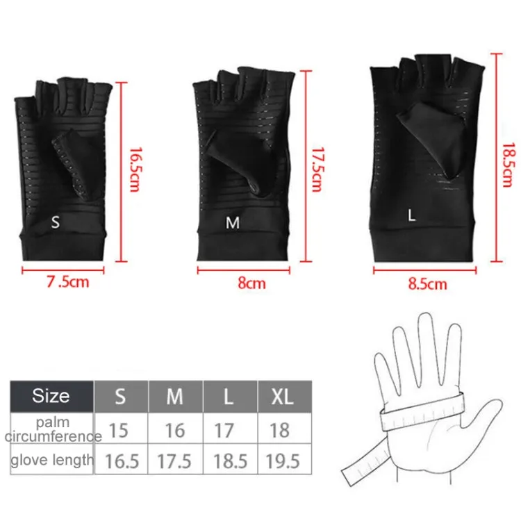 Outdoor Cycling Half Finger Gloves Inflammatory Joint Rehabilitation Silicone Gloves, Size: XL(Black)