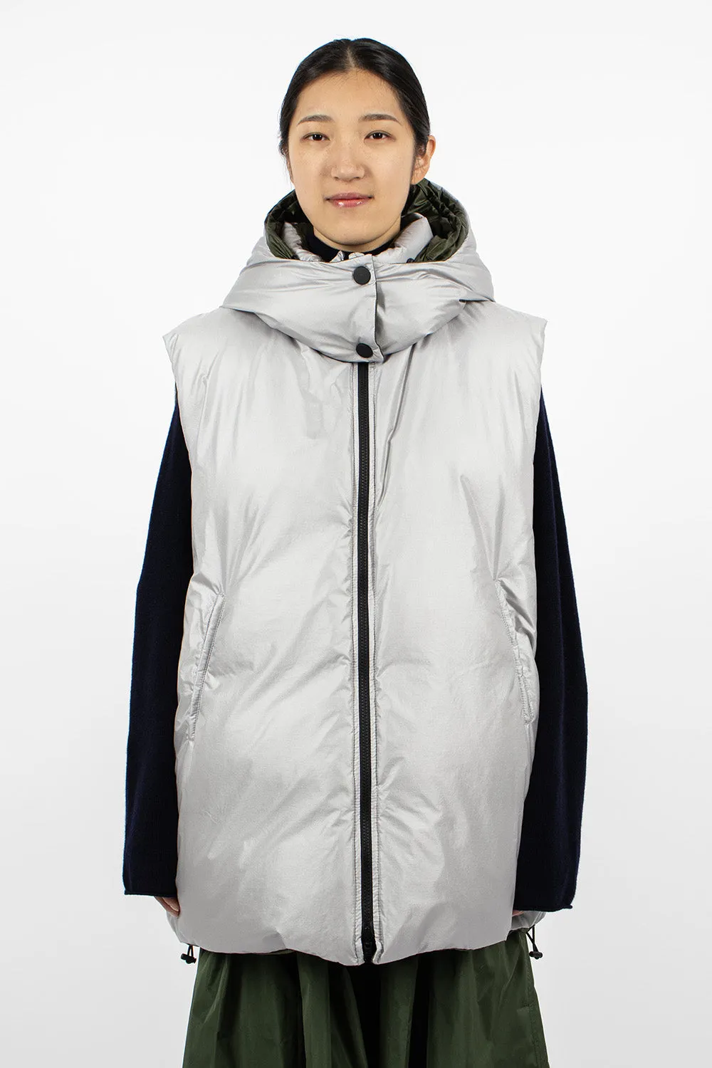 Ozark Reversible Gilet Silver/Khaki