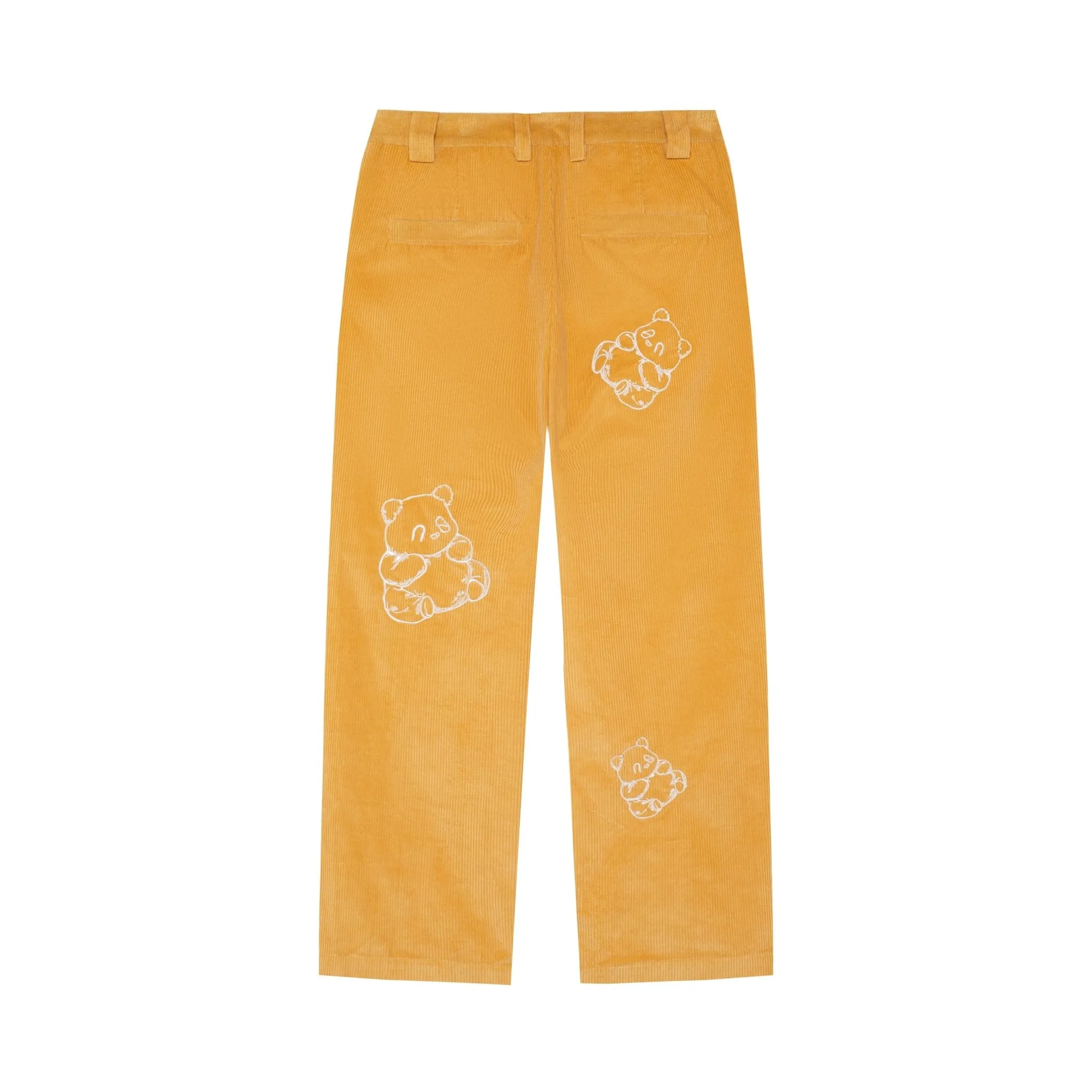 Panda Embroidered Corduroy Pants