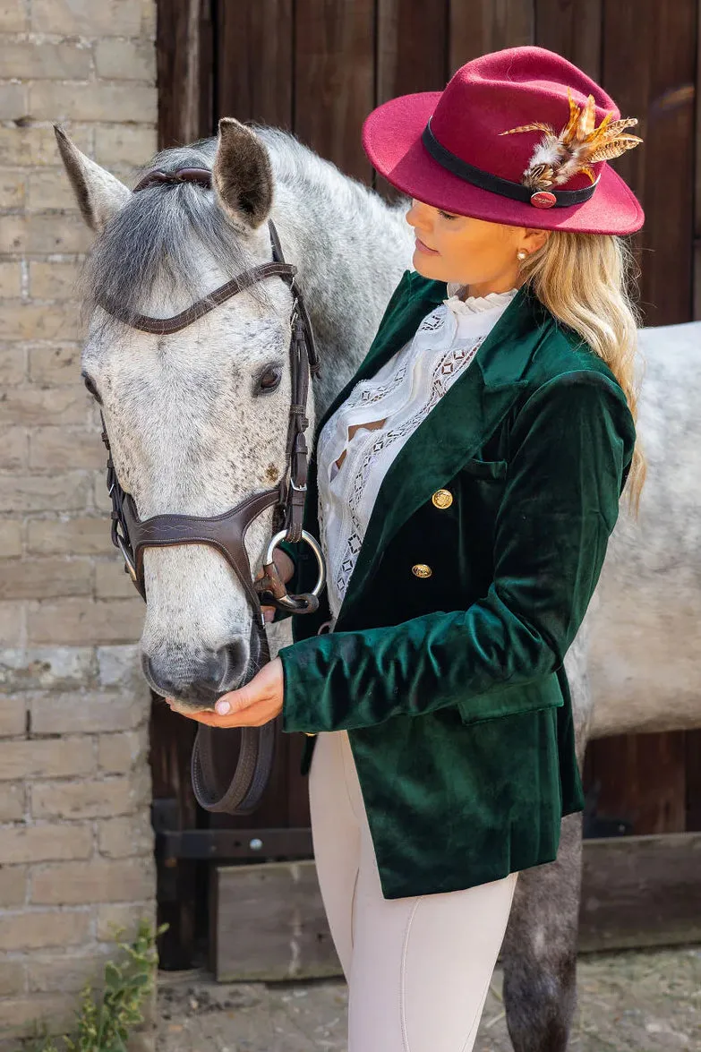 Penny Velvet Blazer | Emerald Green