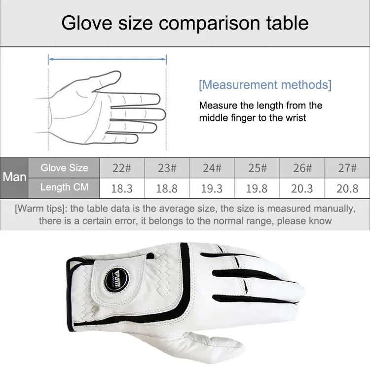 PGM Golf Sheepskin Breathable Non-slip Single Gloves for Men (Color:Left Hand Size:25)