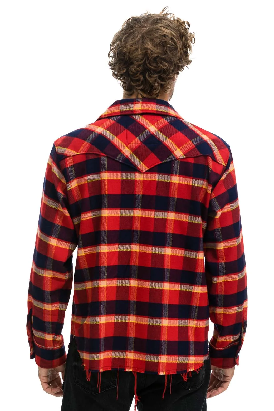 PLAID FLANNEL WESTERN SHIRT - RUGBY PLAID