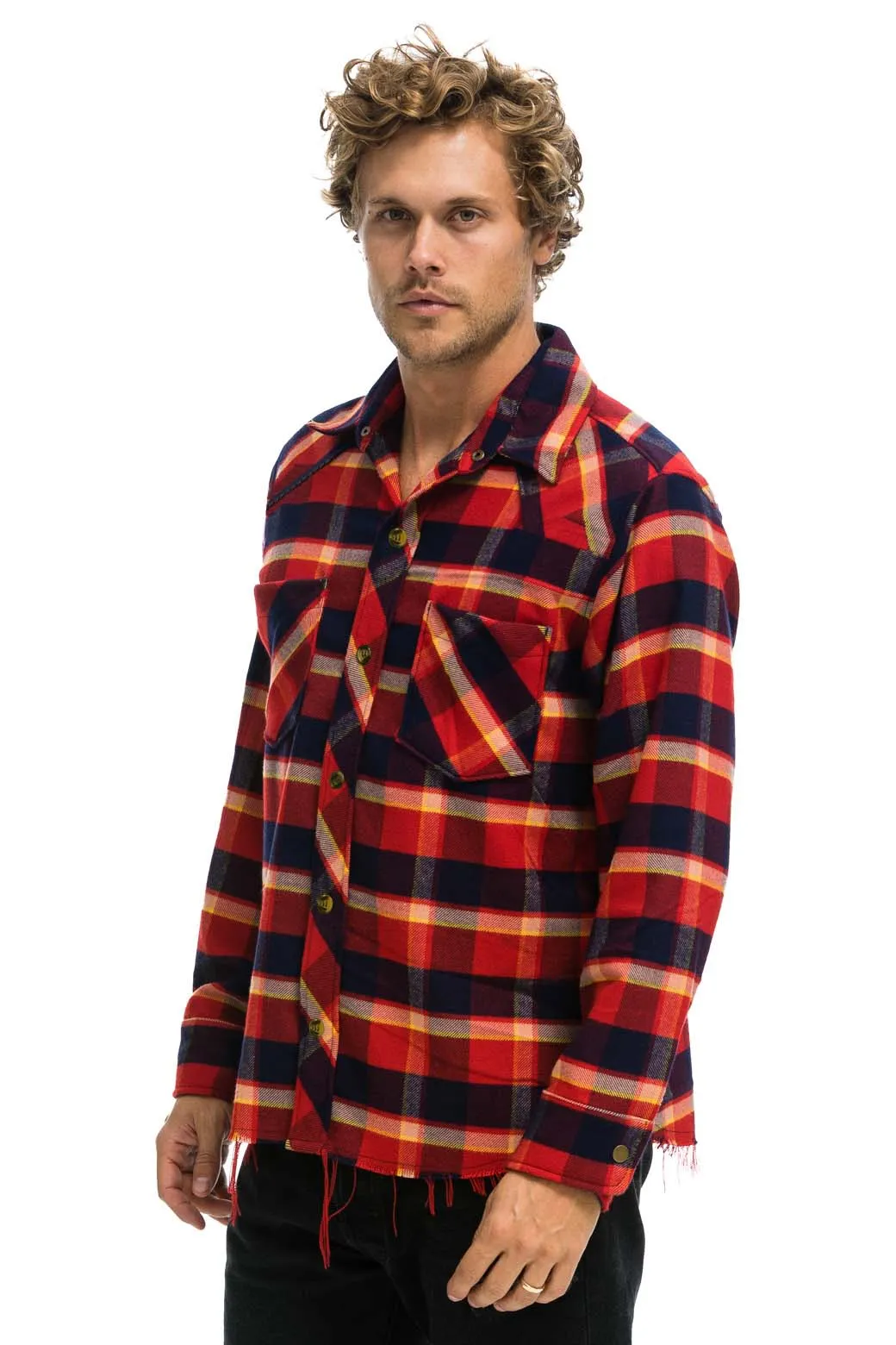 PLAID FLANNEL WESTERN SHIRT - RUGBY PLAID